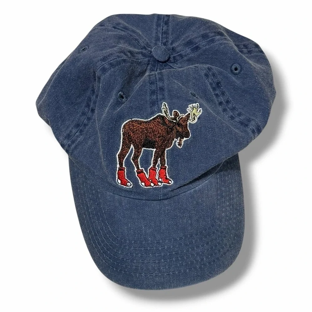 Moose in Sox Denim New England Baseball Cap Hat C